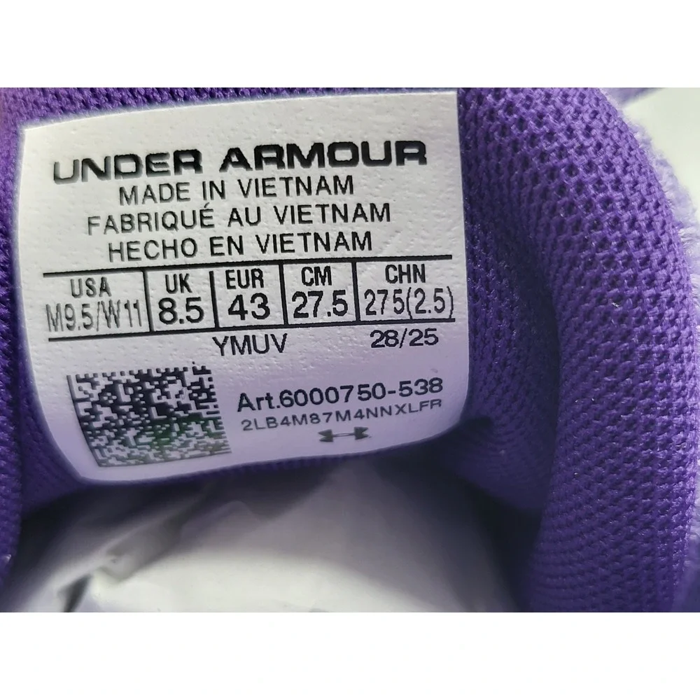 Under‎ Armour Curry 3Z 25 SDE Mens 9.5 Purple Green Basketball Shoes 6000750-538